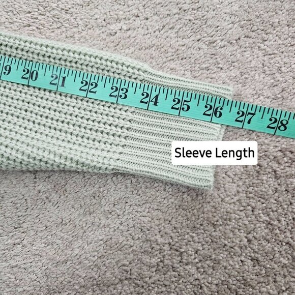 Mint Green Cropped Turtle Neck Sweater, Size Small - Picture 10 of 12